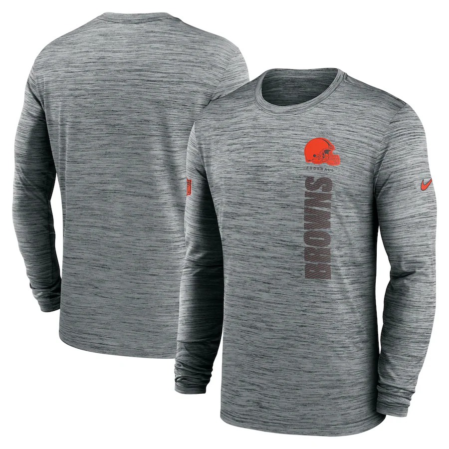 Men Cleveland Browns Grey 2024 Nike NFL long sleeve t shirts->nfl t-shirts->Sports Accessory